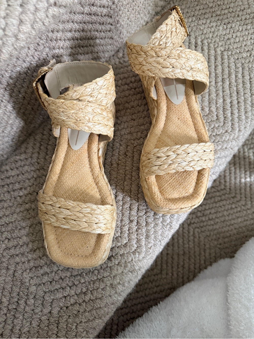Dolce Vita Natural Braided Espadrille Platform Sandals